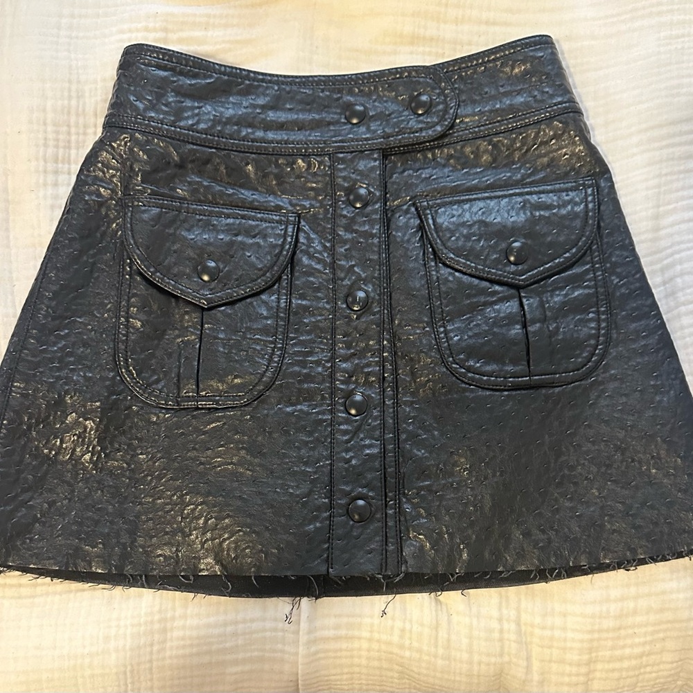 Blank NYC A line crocodile leather skirt